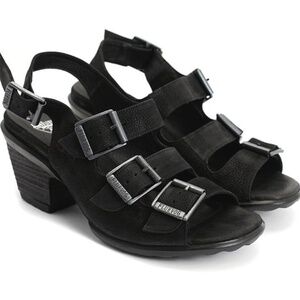 Fluevog Hopefuls Sunny black leather strappy sandals